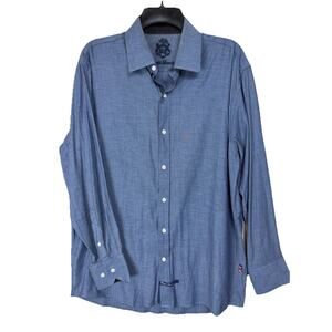 Men's English Laundry Dress Shirt Long Sleeve Sz L 16-16.5/34-35 Blue Button Up